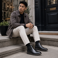Chelsea Boots Homme Noires — Bottines Rétro Confortables Style British