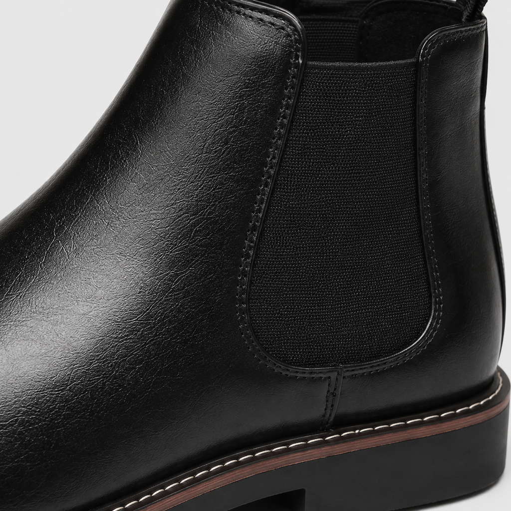 Chelsea Boots Homme Noires — Bottines Rétro Confortables Style British