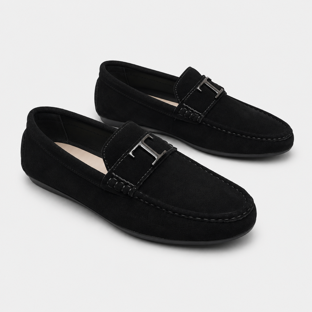 Mocassin Noir Pour Costume Homme