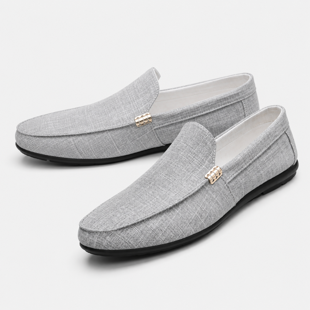 Mocassin Homme Gris Clair Confortable