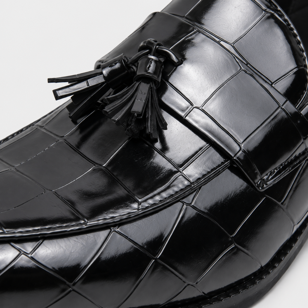 Mocassin Cuir Homme Noir Vernis