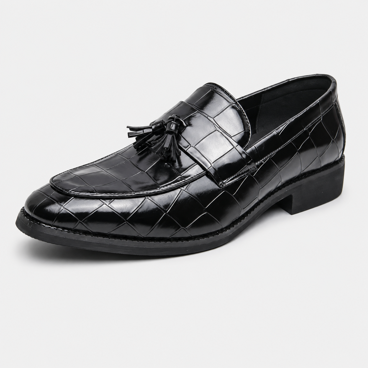 Mocassin Cuir Homme Noir Vernis