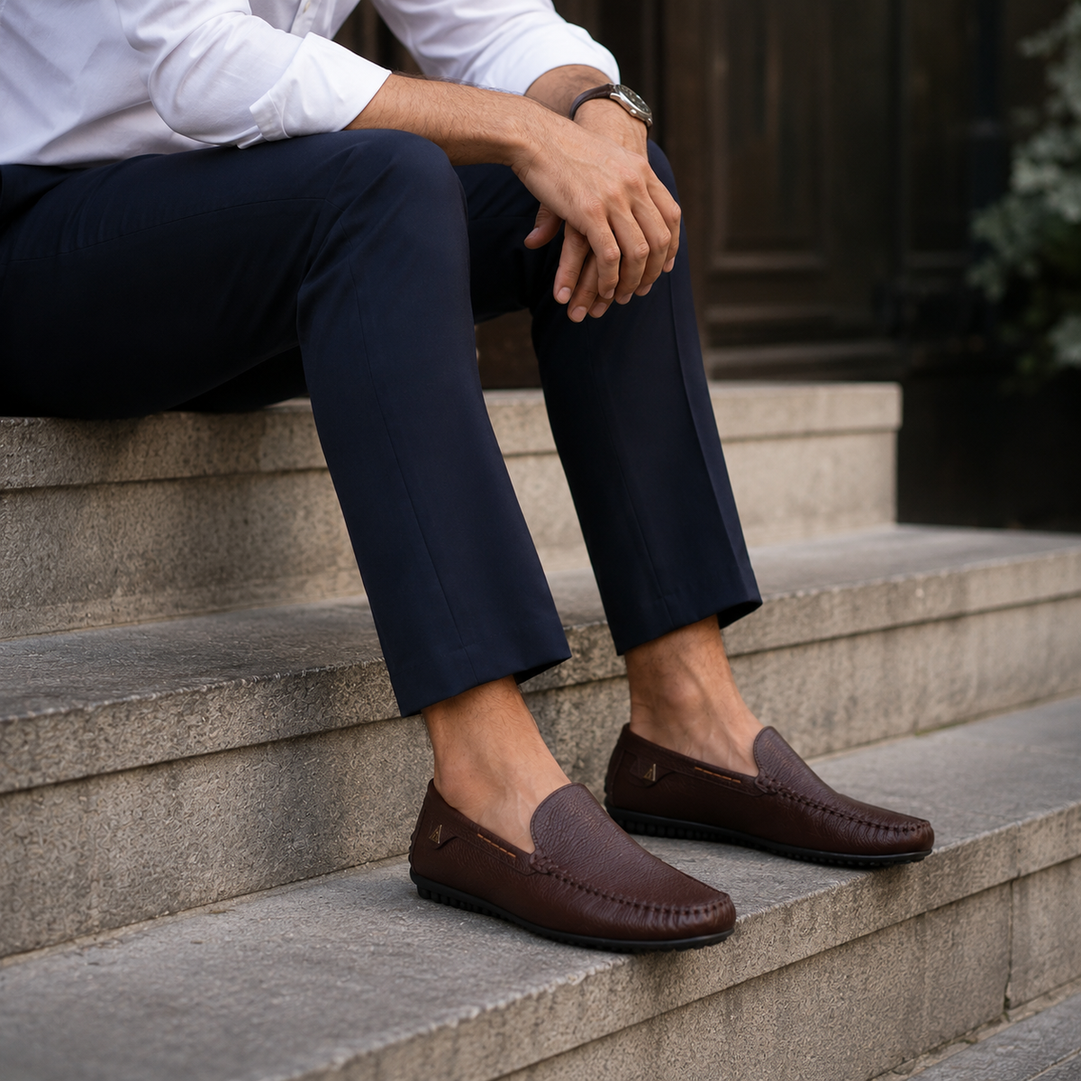 Mocassins Marron Bateau En Cuir Souples