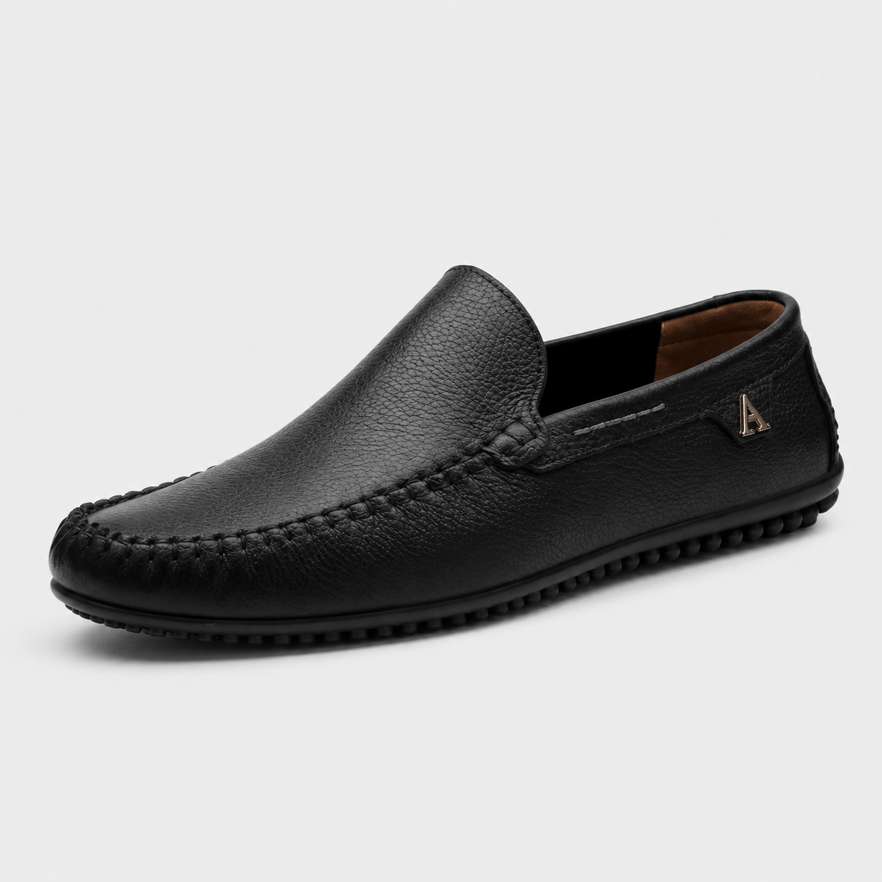 Mocassins Noir Bateau En Cuir Souples