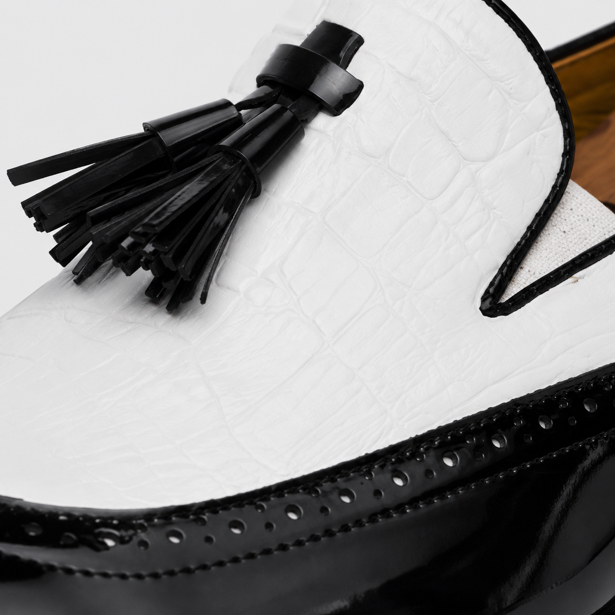 Mocassins Formelle Blanc En Cuir Véritable Pour Homme
