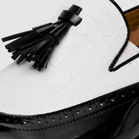 Mocassins Formelle Blanc En Cuir Véritable Pour Homme