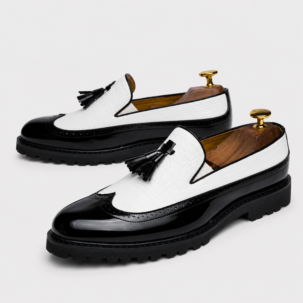 Mocassins Formelle Blanc En Cuir Véritable Pour Homme