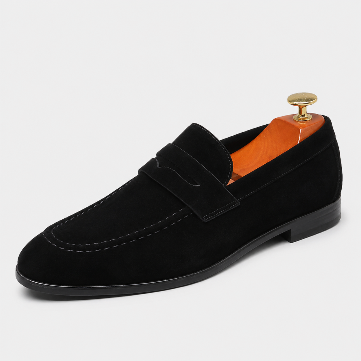 Mocassins Homme Noir En Daim Classique