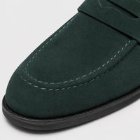 Mocassins Homme Vert En Daim Classique