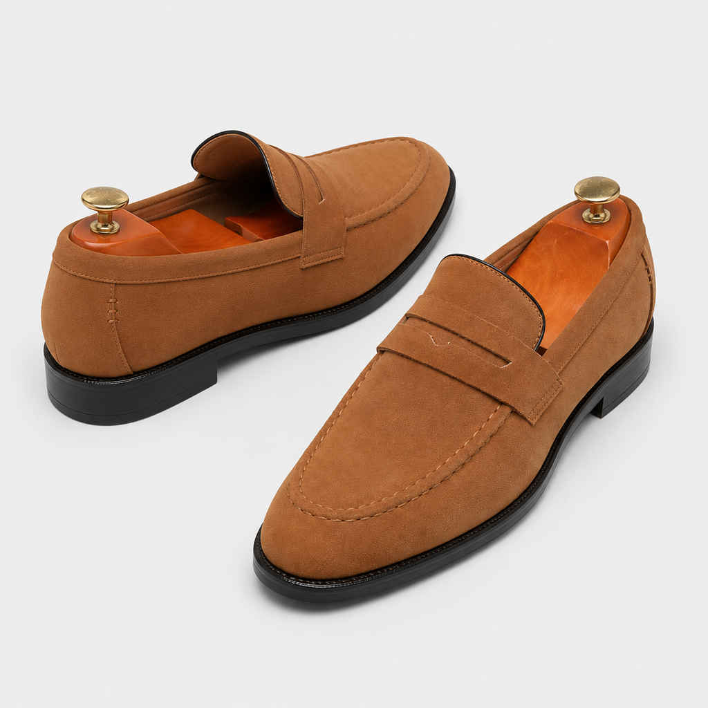 Mocassins Homme Marron En Daim Classique
