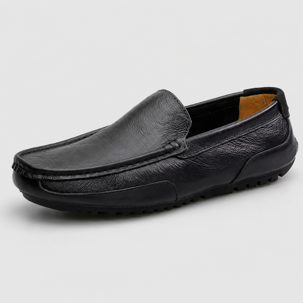 Mocassins Homme Noir en Cuir Souple