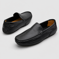 Mocassins Homme Noir en Cuir Souple