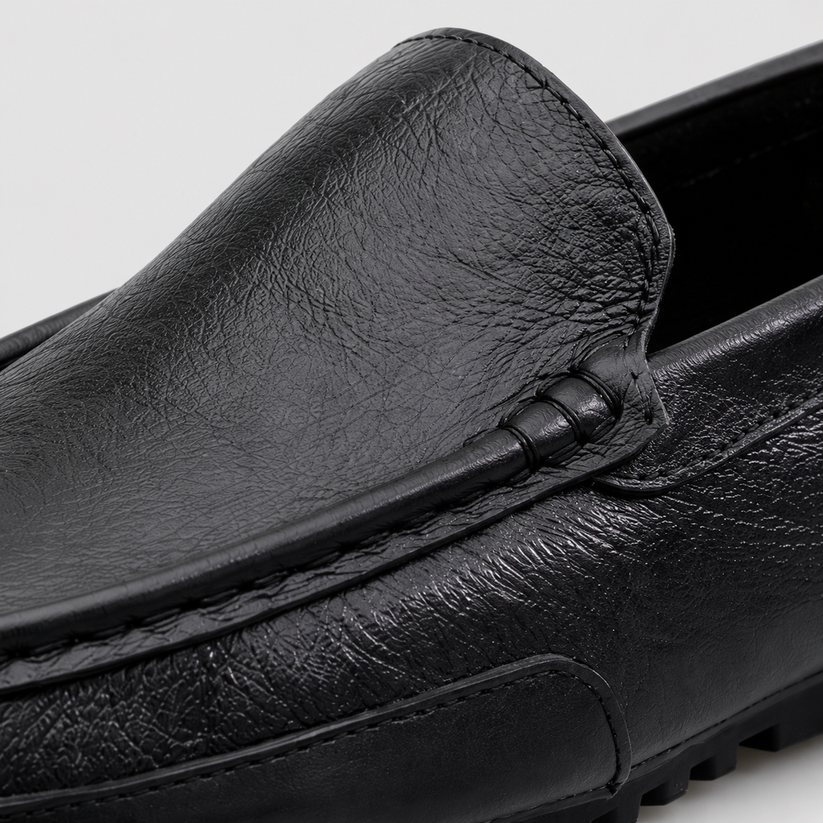 Mocassins Homme Noir en Cuir Souple