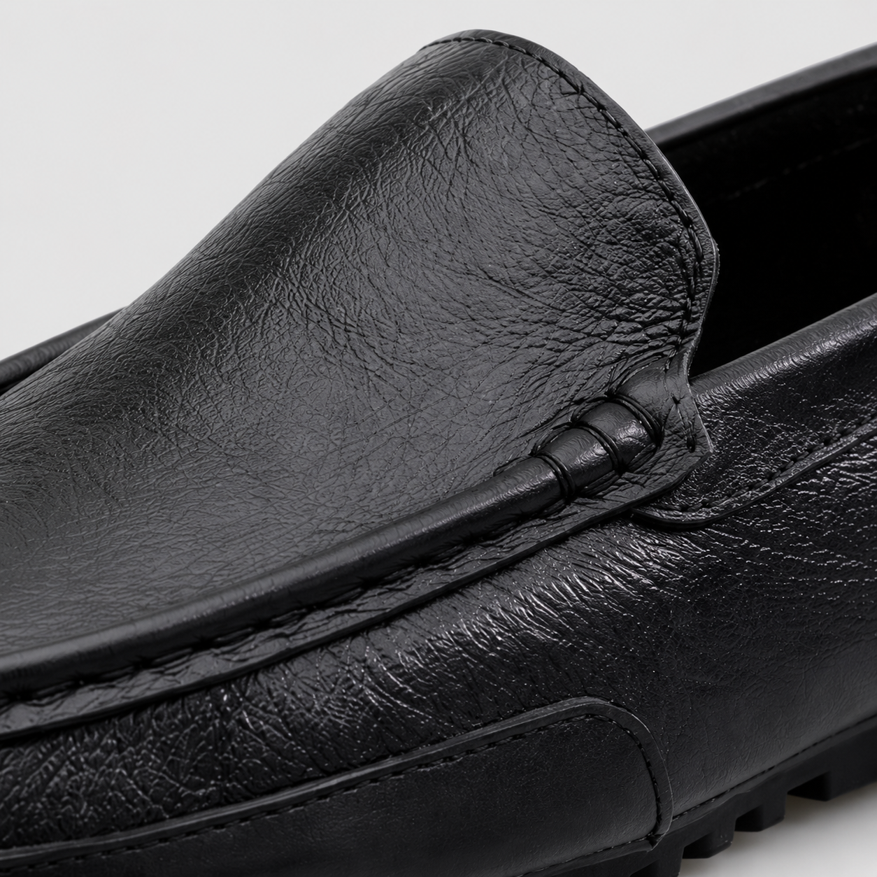 Mocassins Homme Noir en Cuir Souple