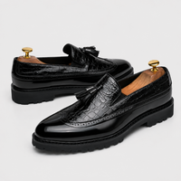 Mocassins Formelle Noir En Cuir Véritable Pour Homme