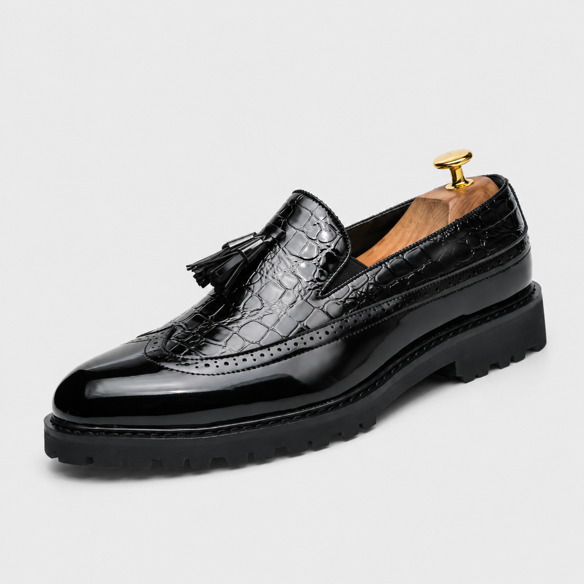 Mocassins Formelle Noir En Cuir Véritable Pour Homme