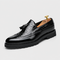 Mocassins Formelle Noir En Cuir Véritable Pour Homme