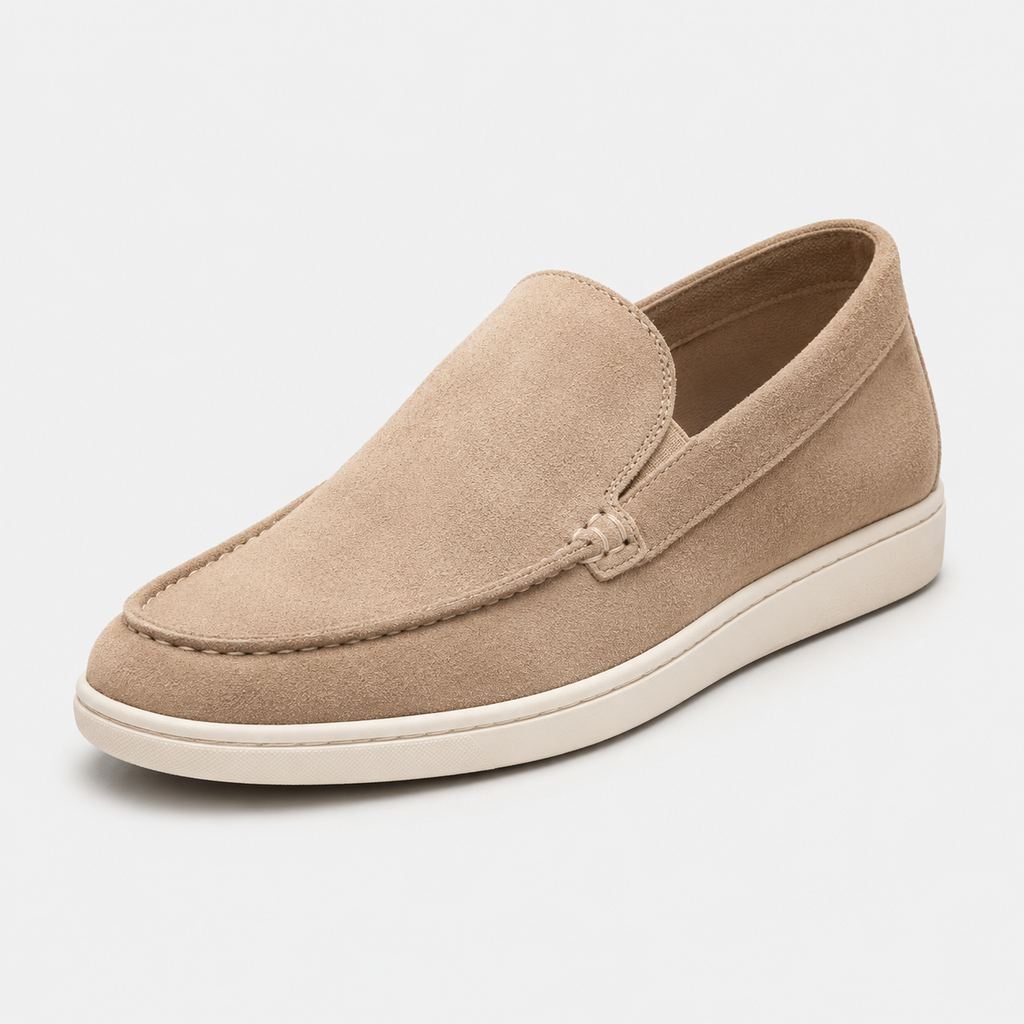 Mocassin En Daim Beige Pour Homme