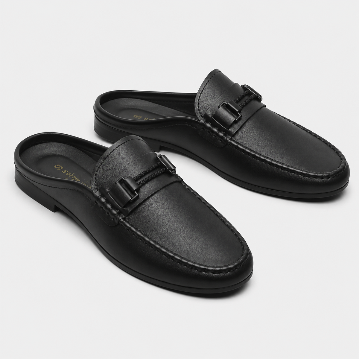 Chausson Mocassin Mule Ouvert Noir