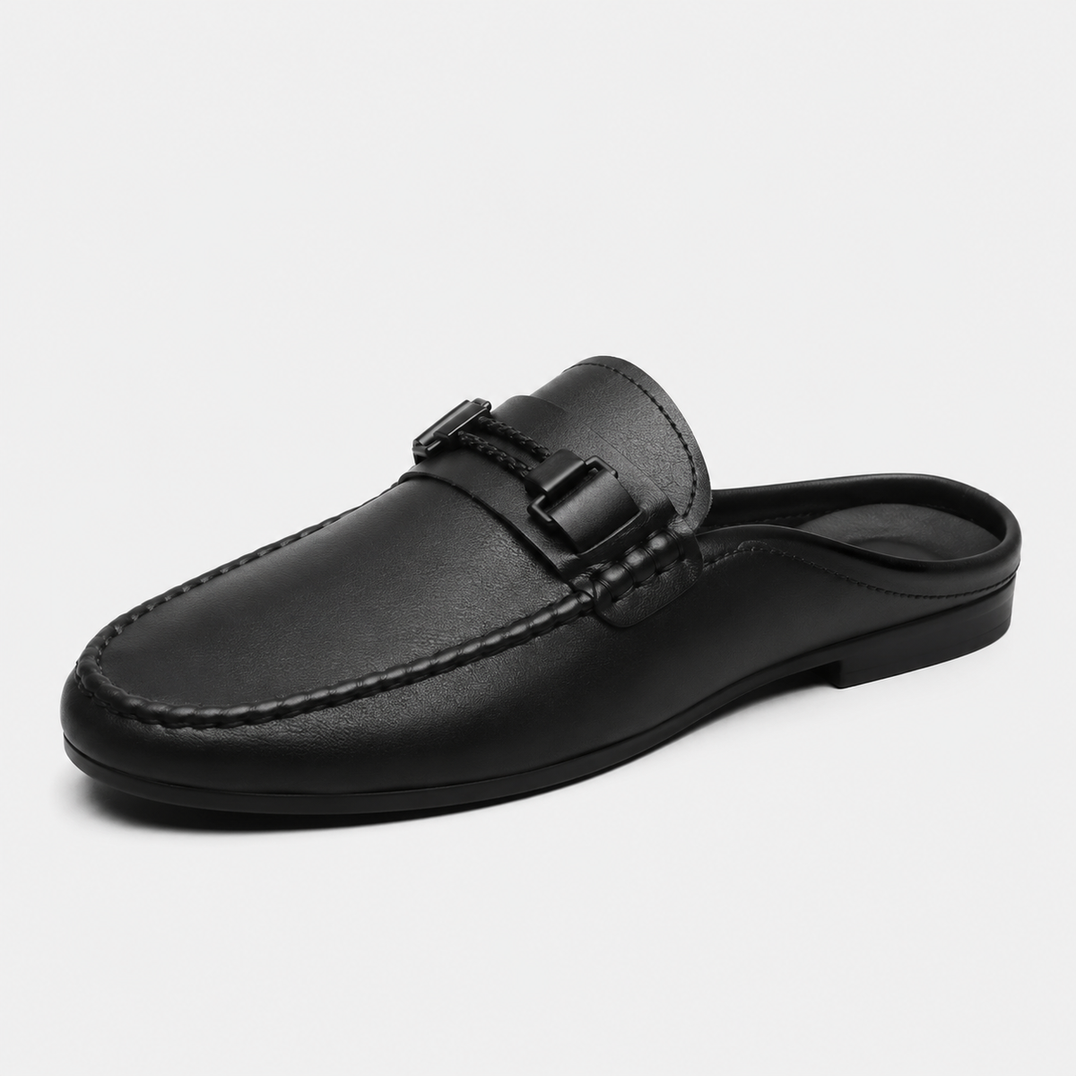 Chausson Mocassin Mule Ouvert Noir