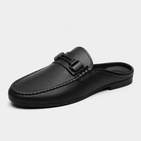 Chausson Mocassin Mule Ouvert Noir