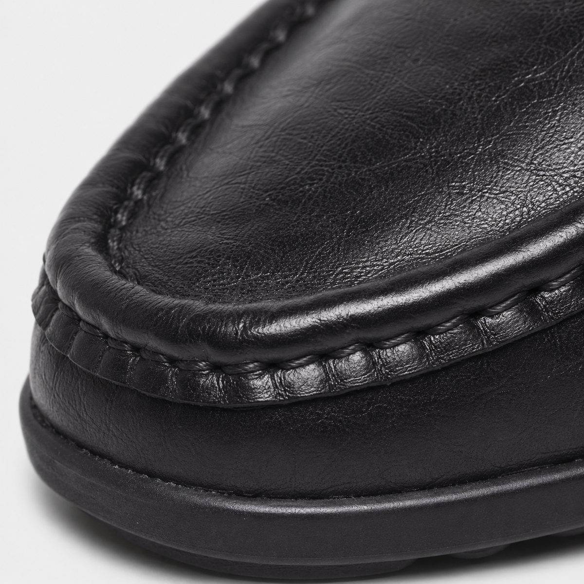 Mocassin En Cuir Véritable Noir Pour Bateau Homme