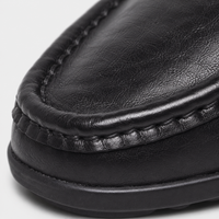 Mocassin En Cuir Véritable Noir Pour Bateau Homme
