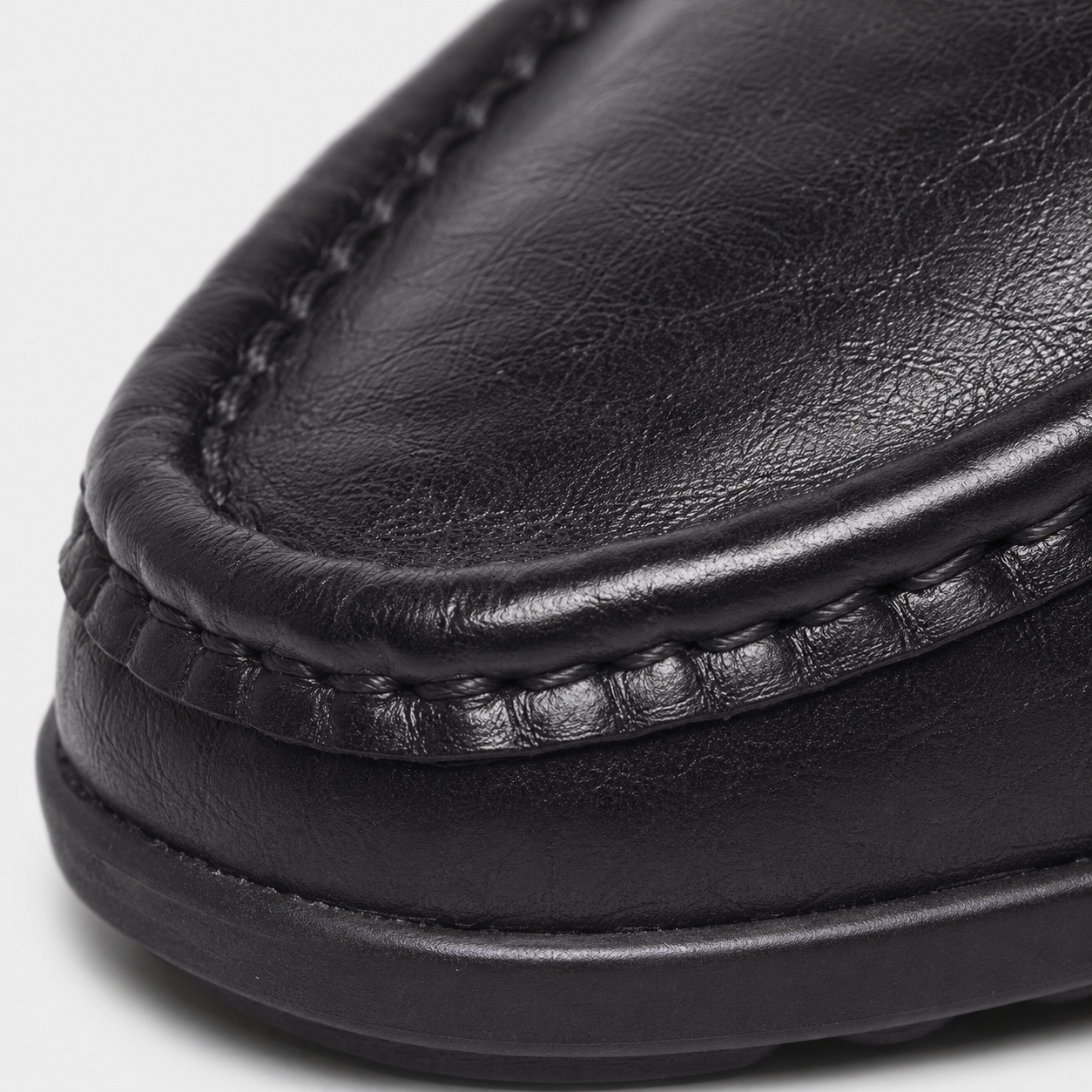 Mocassin En Cuir Véritable Noir Pour Bateau Homme