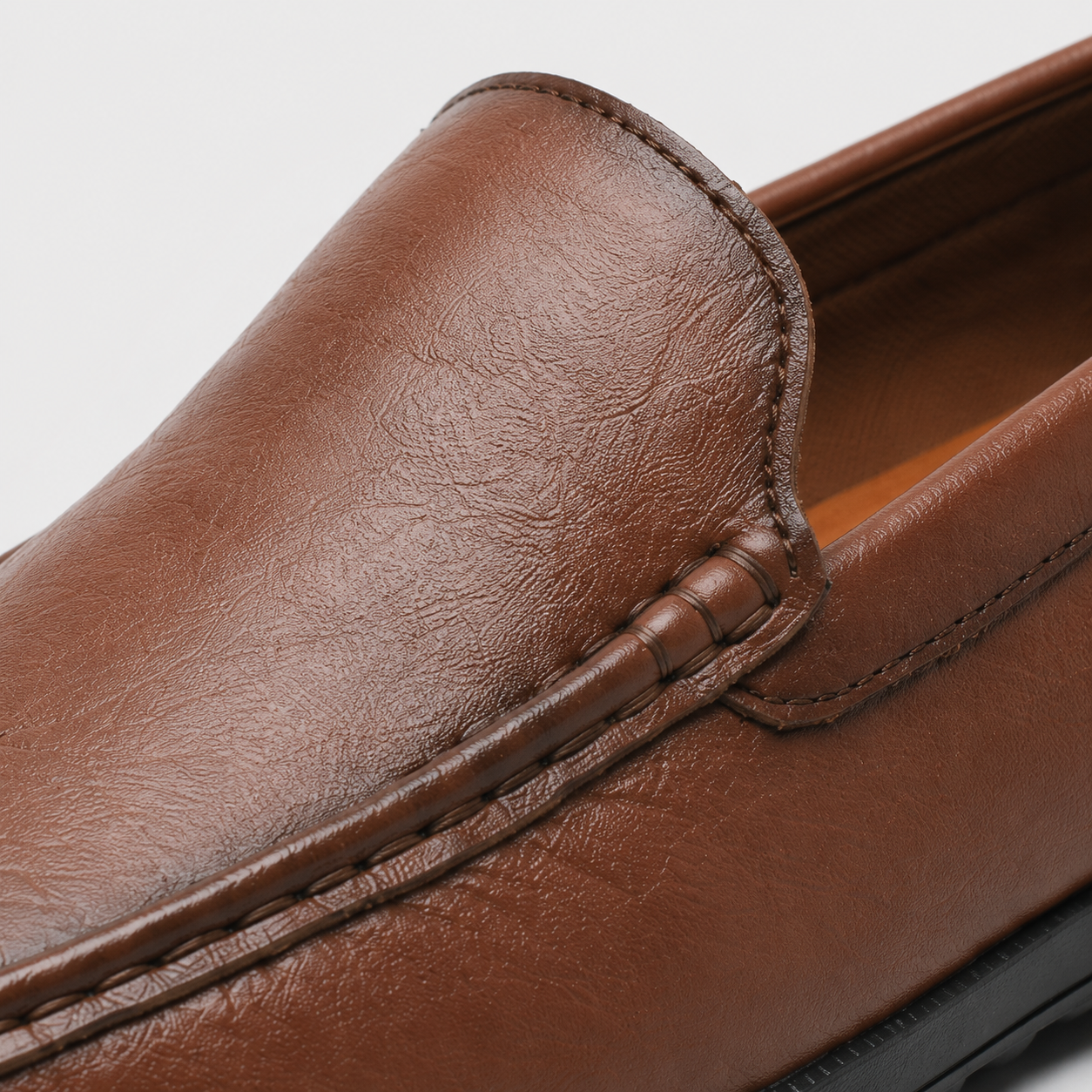 Mocassin En Cuir Véritable Marron Pour Bateau Homme