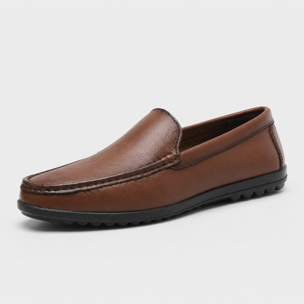 Mocassin En Cuir Véritable Marron Pour Bateau Homme