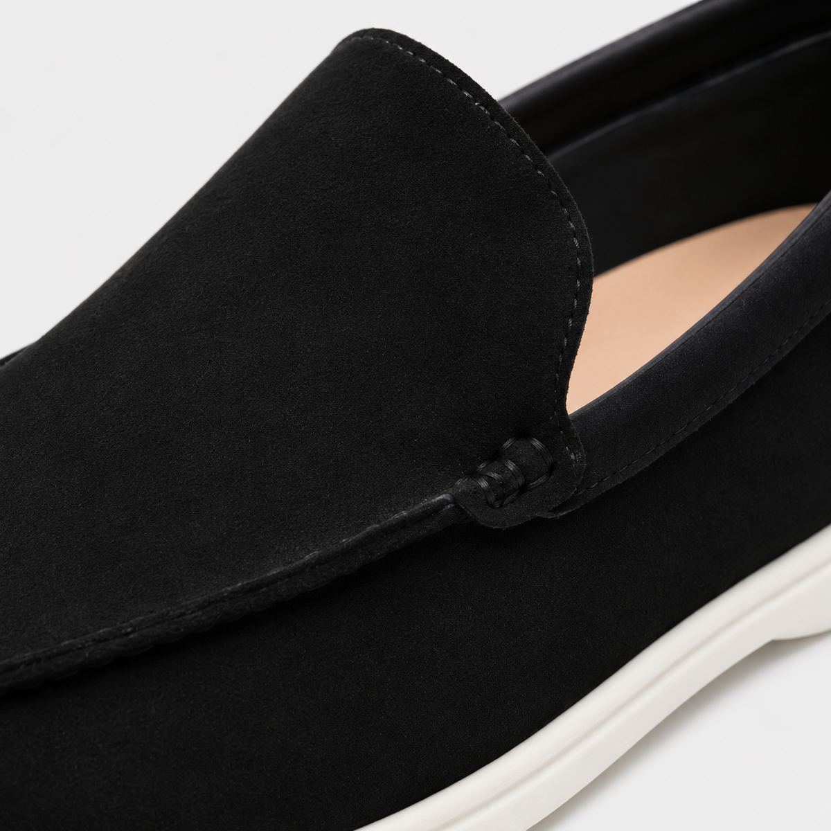 Mocassin En Daim Noir Pour Homme
