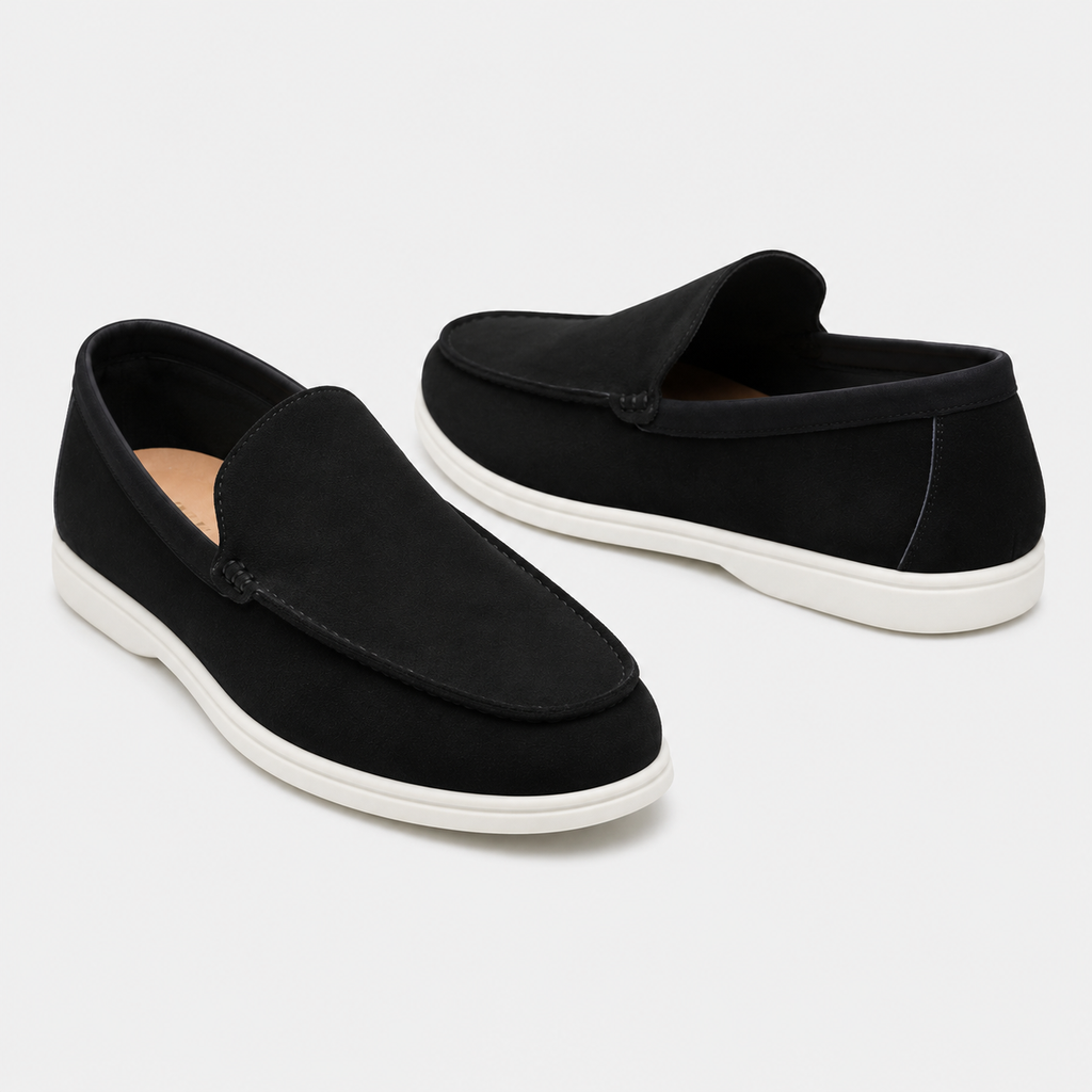 Mocassin En Daim Noir Pour Homme