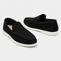 Mocassin En Daim Noir Pour Homme