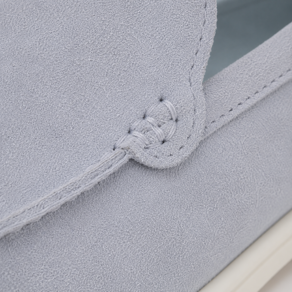 Mocassin En Daim Bleu Clair Pour Homme