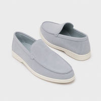 Mocassin En Daim Bleu Clair Pour Homme