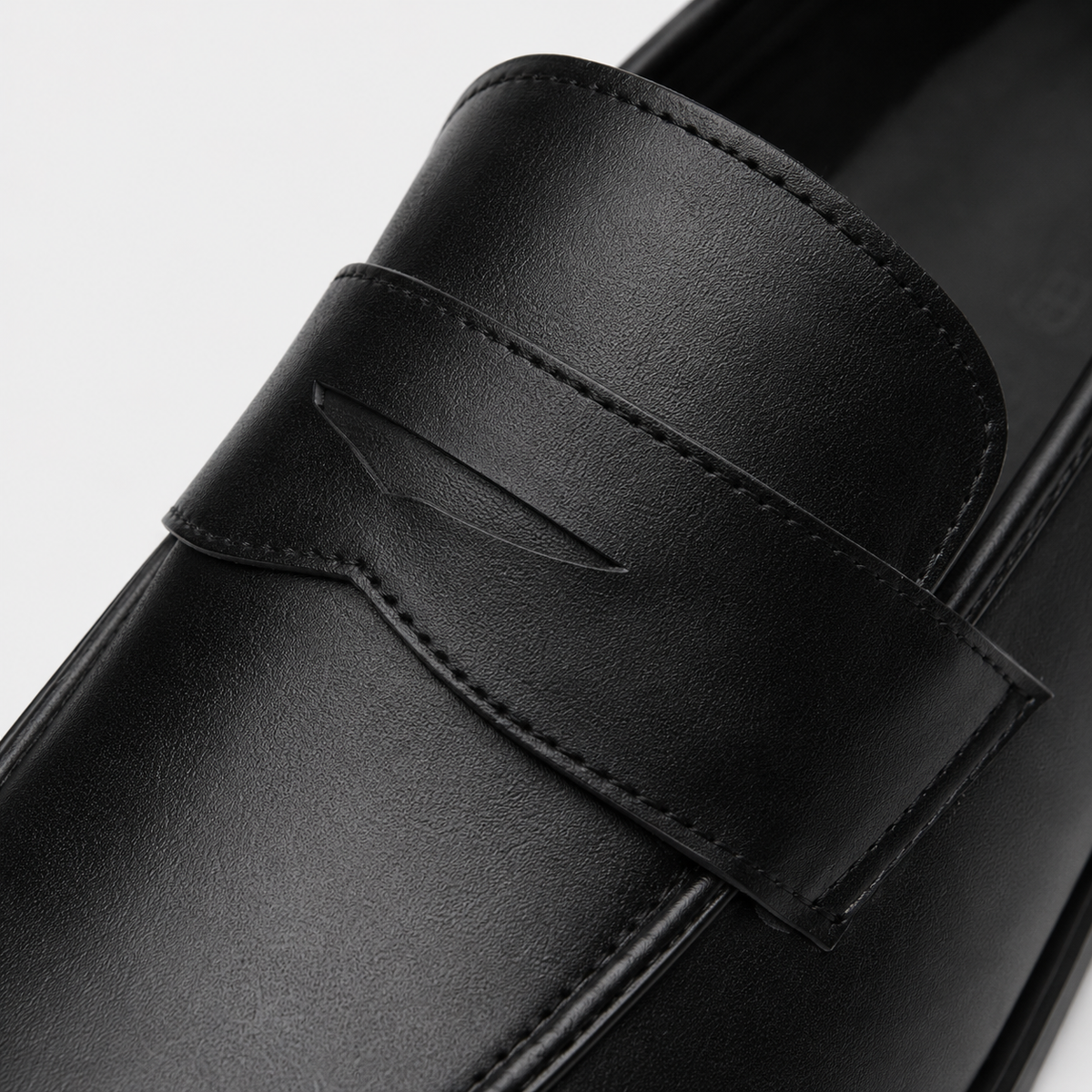 Mocassin Homme Cuir Noir Talon