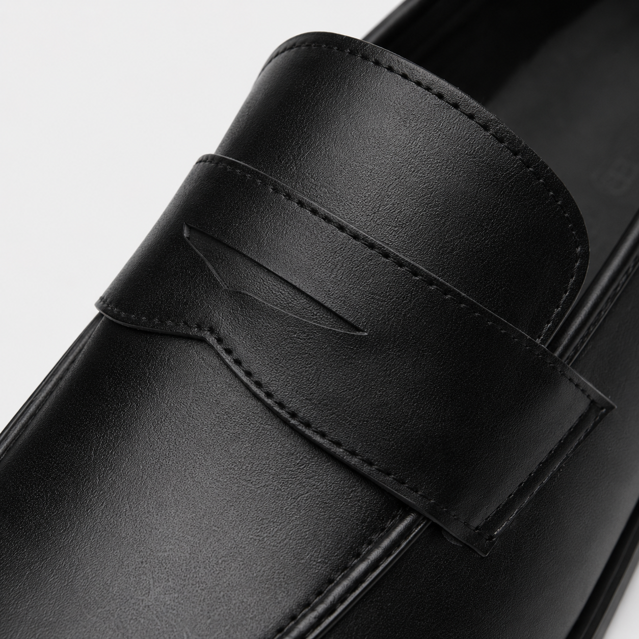 Mocassin Homme Cuir Noir Talon