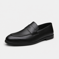 Mocassin Homme Cuir Noir Talon