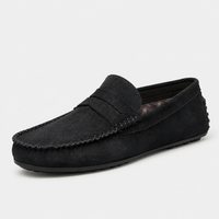 Mocassin Homme Noir En Daim Décontracté