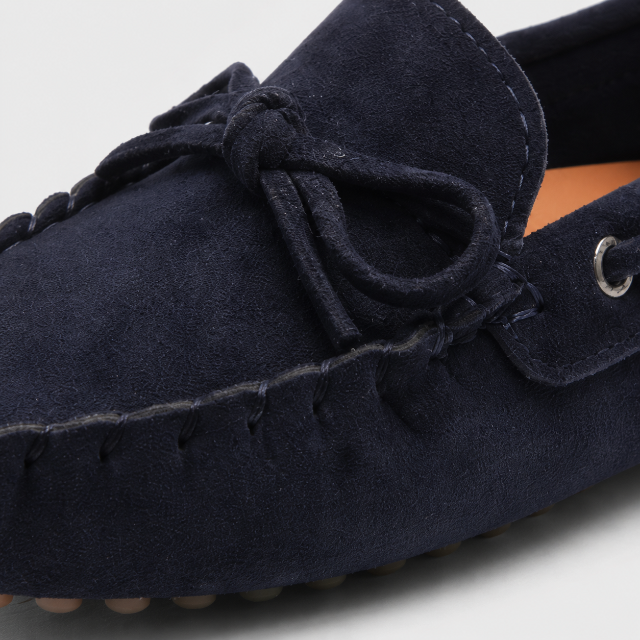 Mocassin Enfant En Daim Bleu Bateau