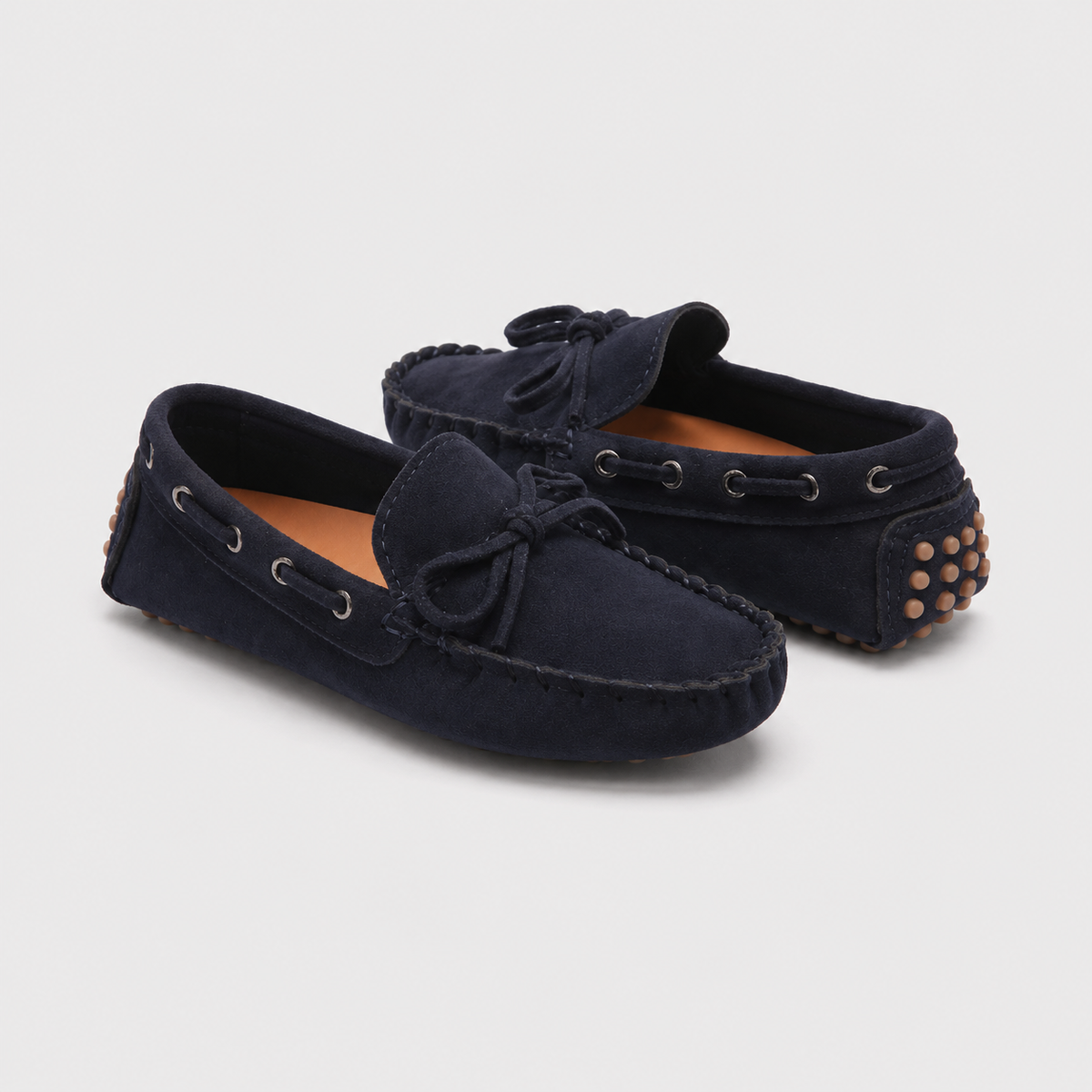 Mocassin Enfant En Daim Bleu Bateau