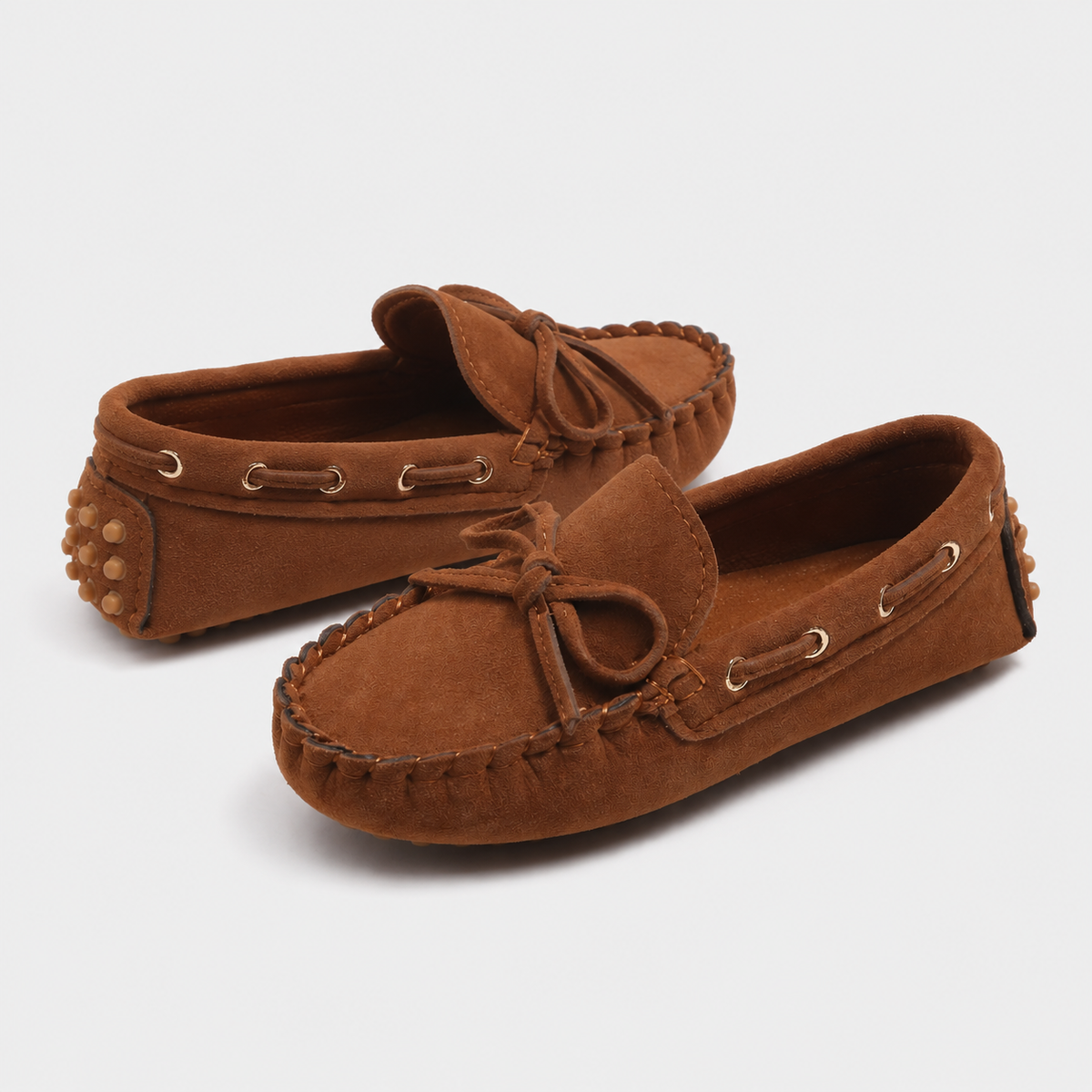 Mocassin Enfant En Daim Marron Bateau