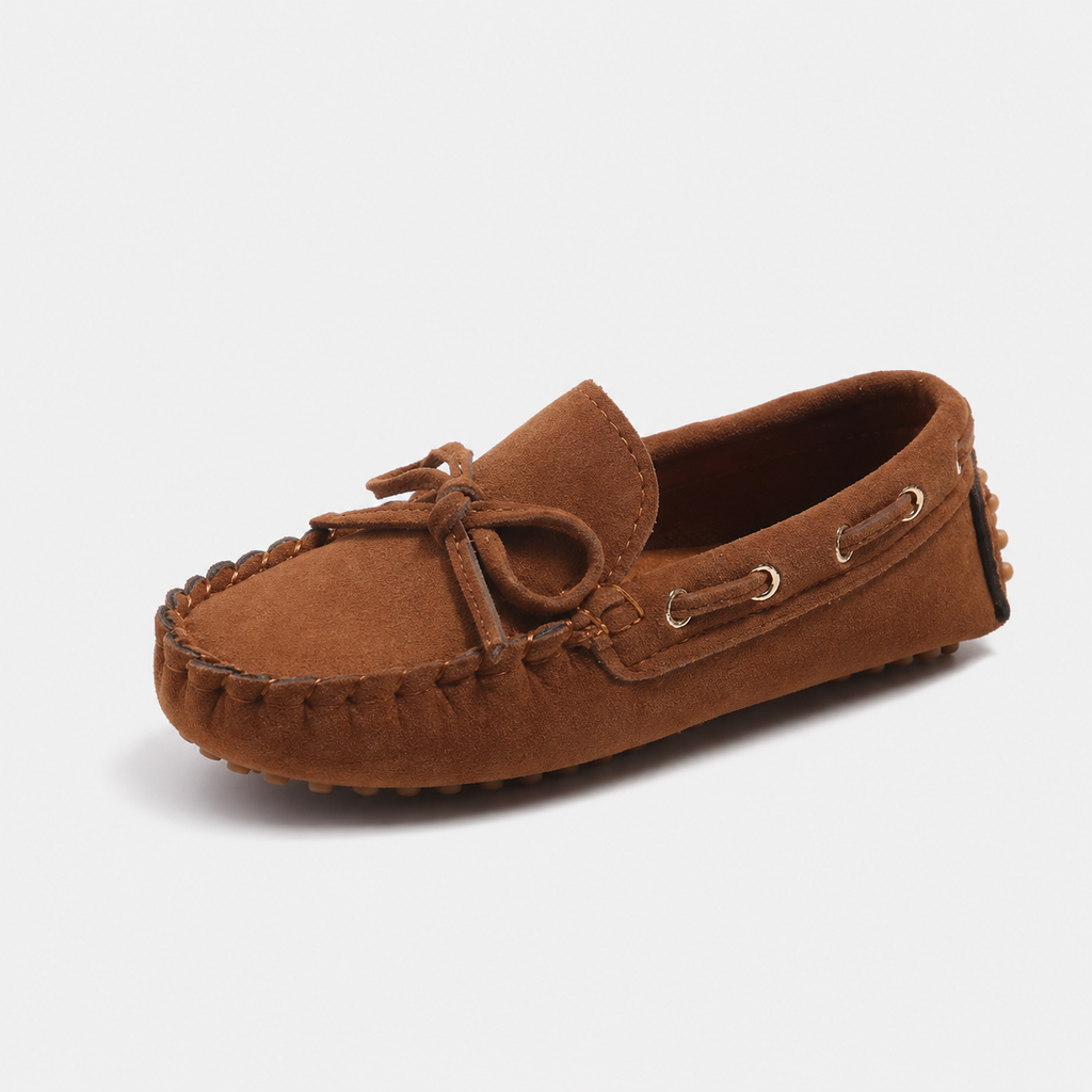 Mocassin Enfant En Daim Marron Bateau