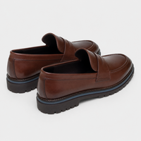 Mocassin Cuir Marron Garçon Talon