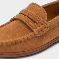 Mocassin Enfant En Daim Marron Classe Pour Bateau