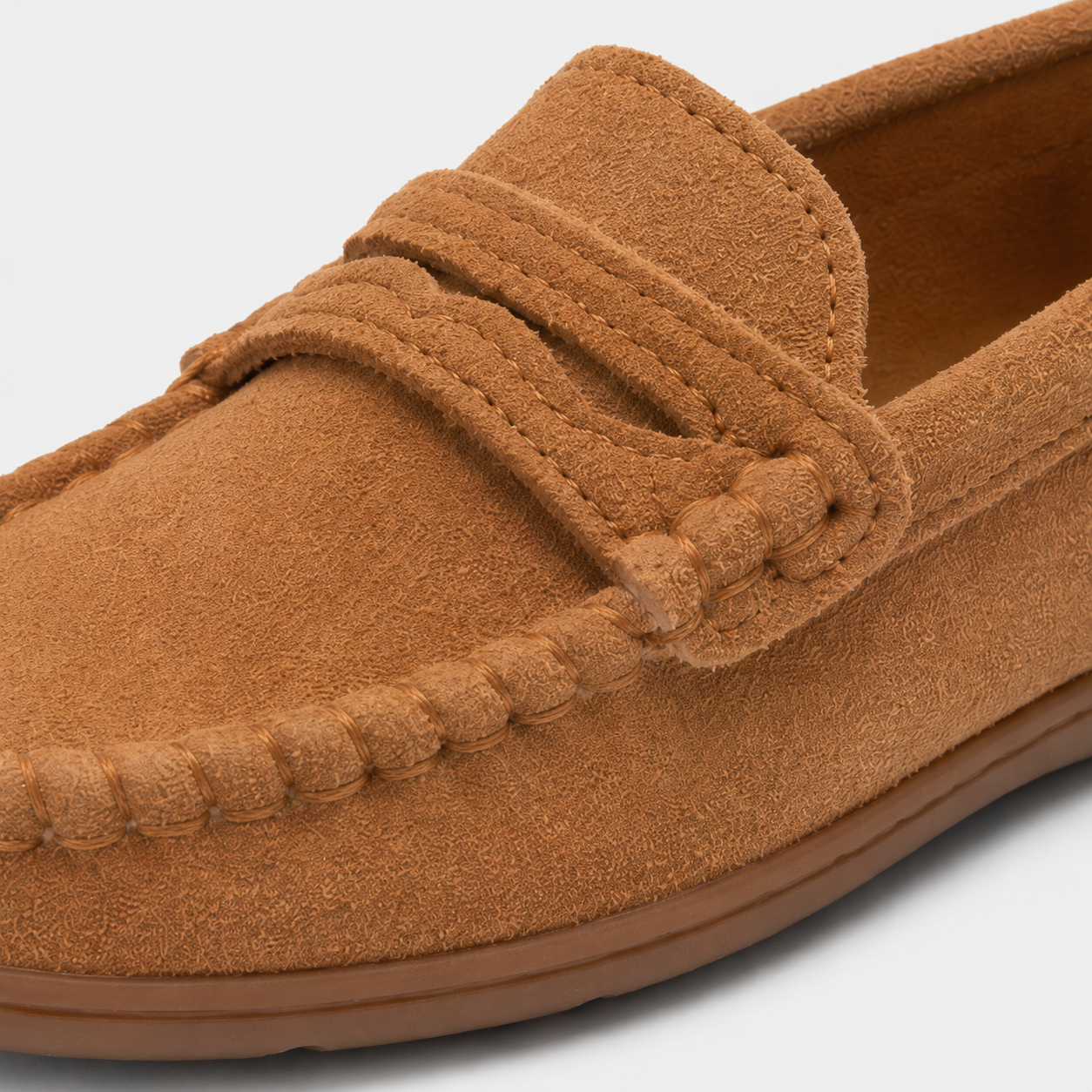 Mocassin Enfant En Daim Marron Classe Pour Bateau
