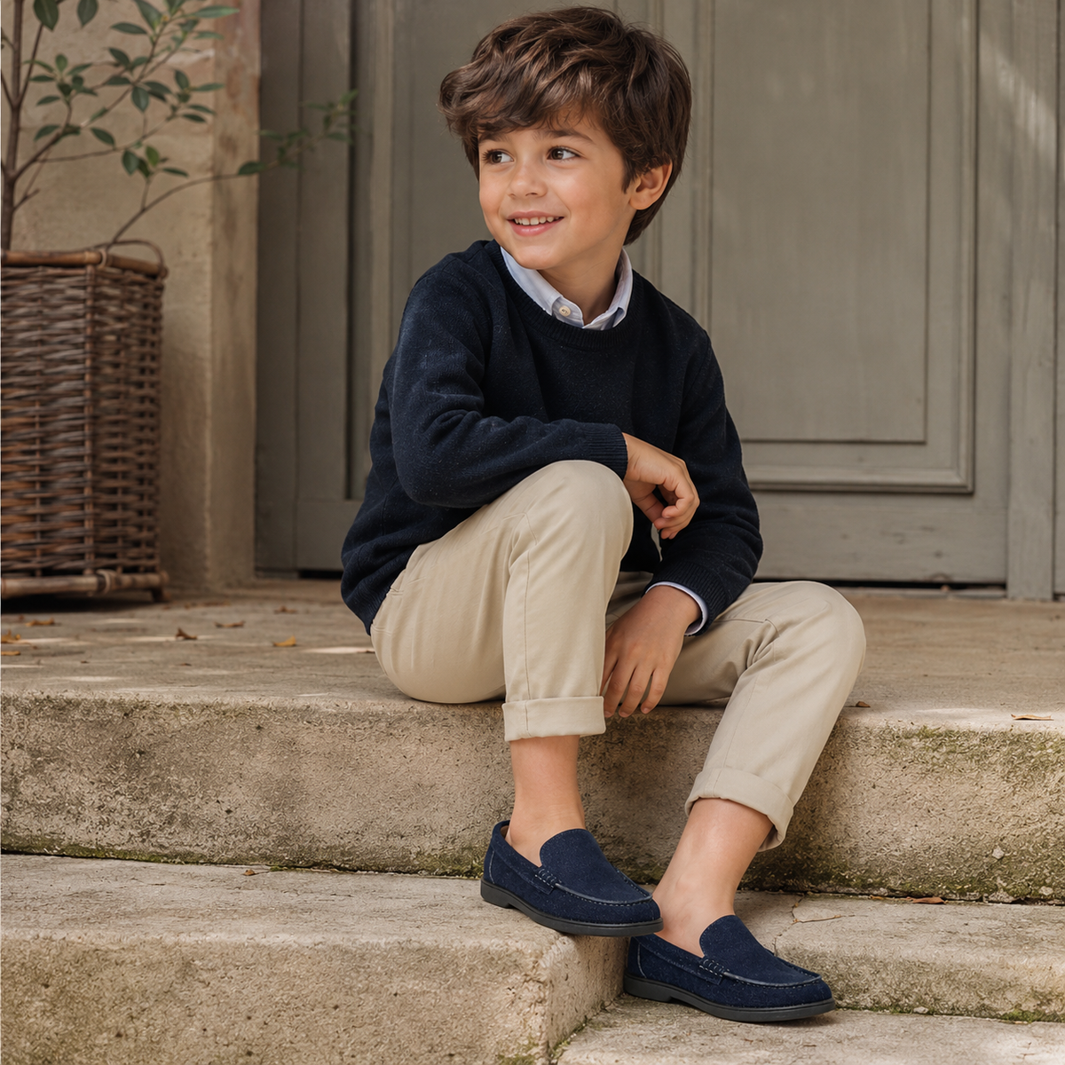 Mocassin Enfant Bleu Marine