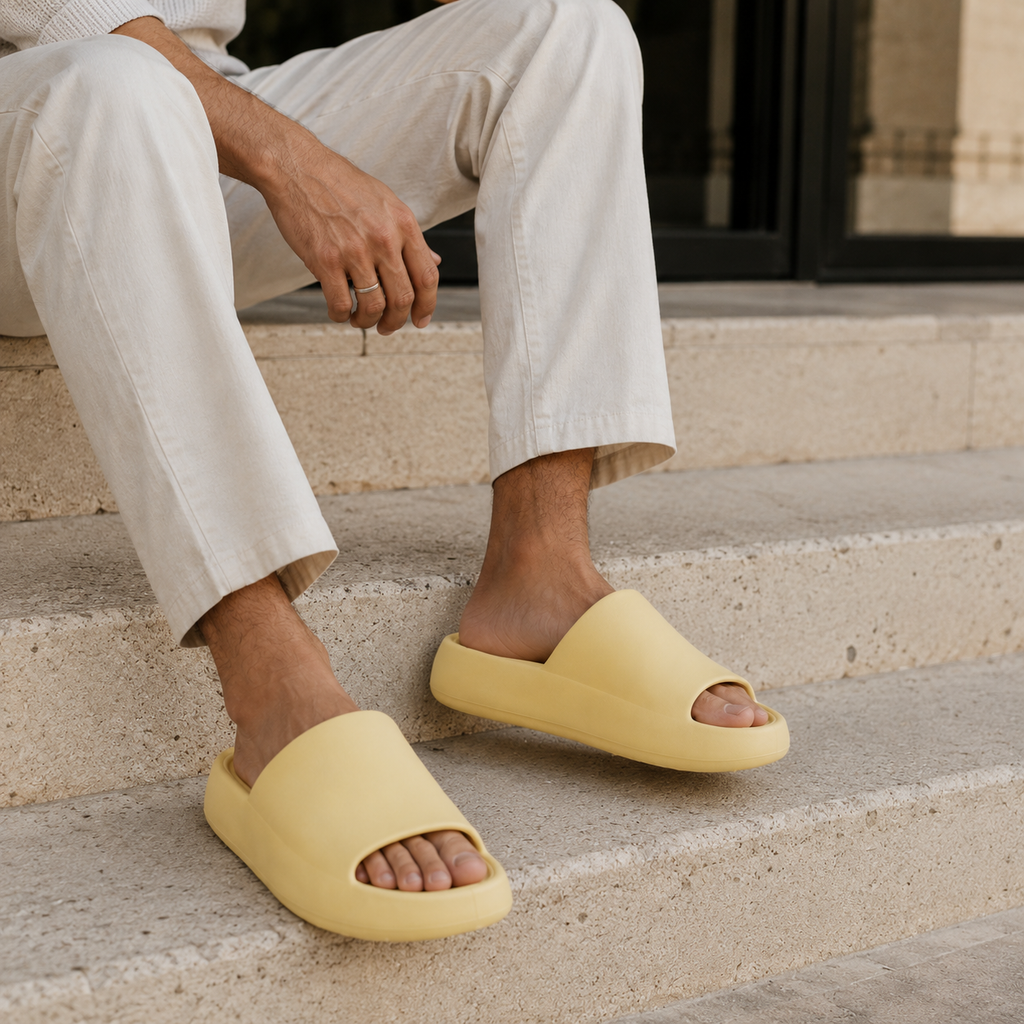 Sandale Pour Homme Confortable Jaune