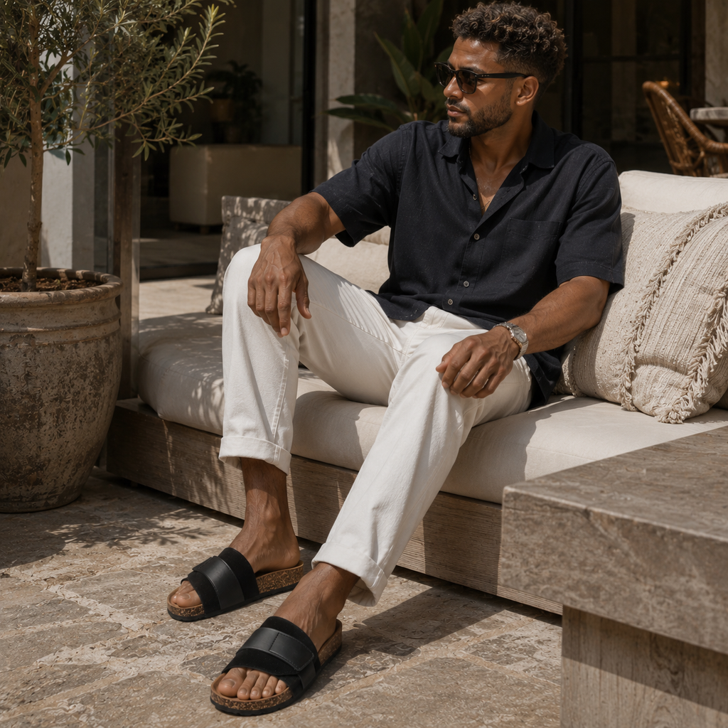 Sandales Homme Confortable Noir