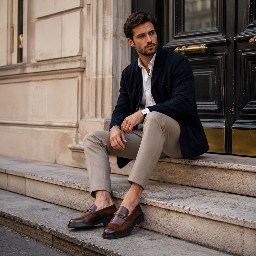 Mocassin Marron Homme Cuir
